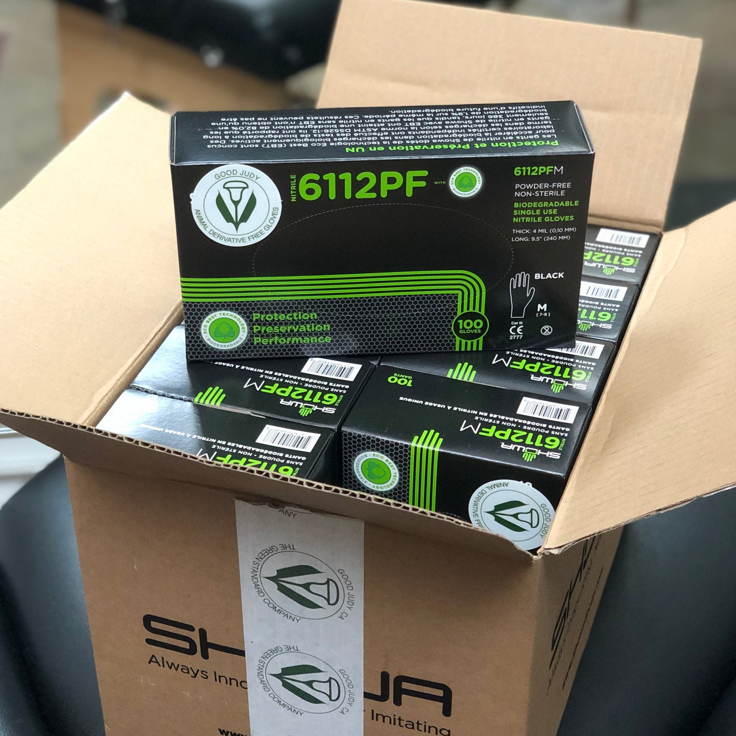 green biodegradable nitrile gloves