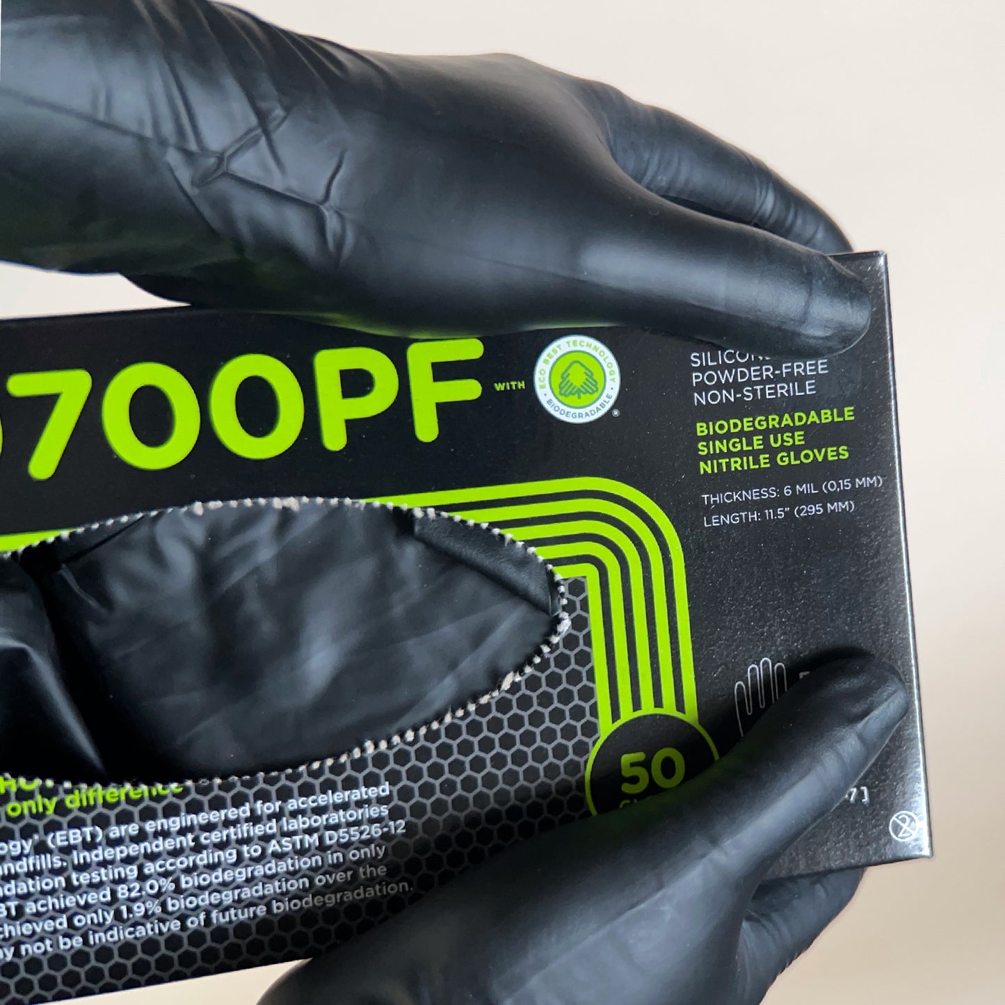 Long cuff Biodegradable Nitrile Gloves (50 per box)